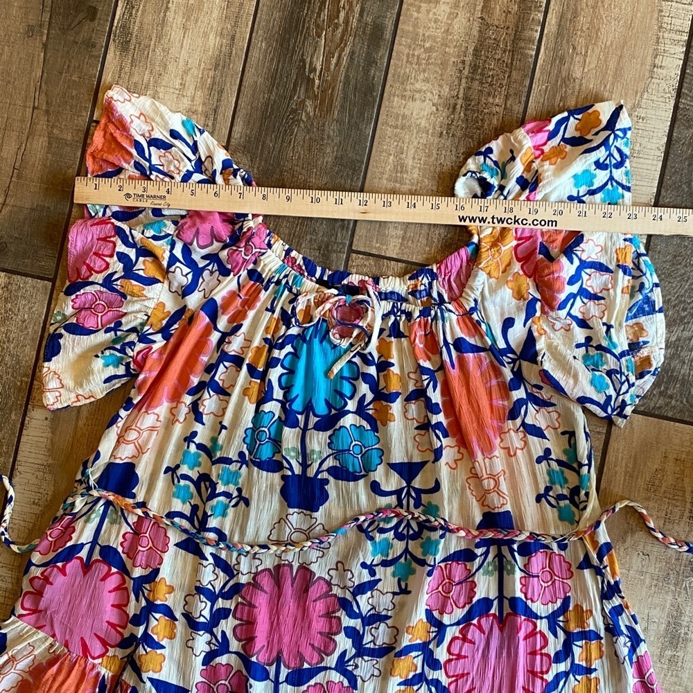 Rachel Roy Floral Off Shoulder Dress with Pink and Blue - Picture 5 of 11